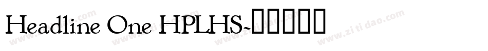 Headline One HPLHS字体转换